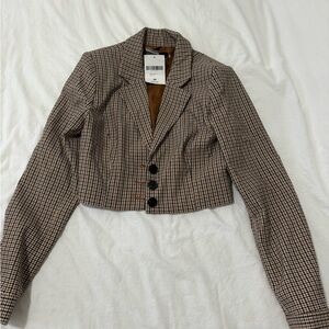 Forever 21 Women’s Cropped Plaid Blazer